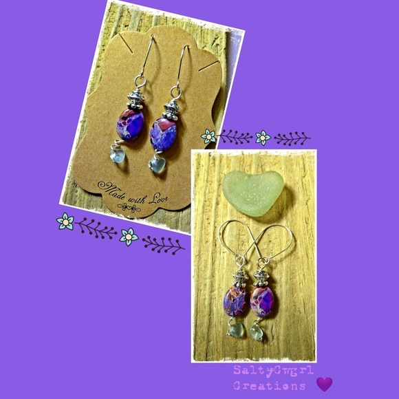 SaltyCwgrl Creations 💜 Jewelry - HANDCRAFTED IMPERIAL JASPER GEMSTONE EARRINGS
